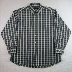 Britches Shirt Mens XL Green Blue Plaid Button Down Long Sleeve Casual Hong Kong